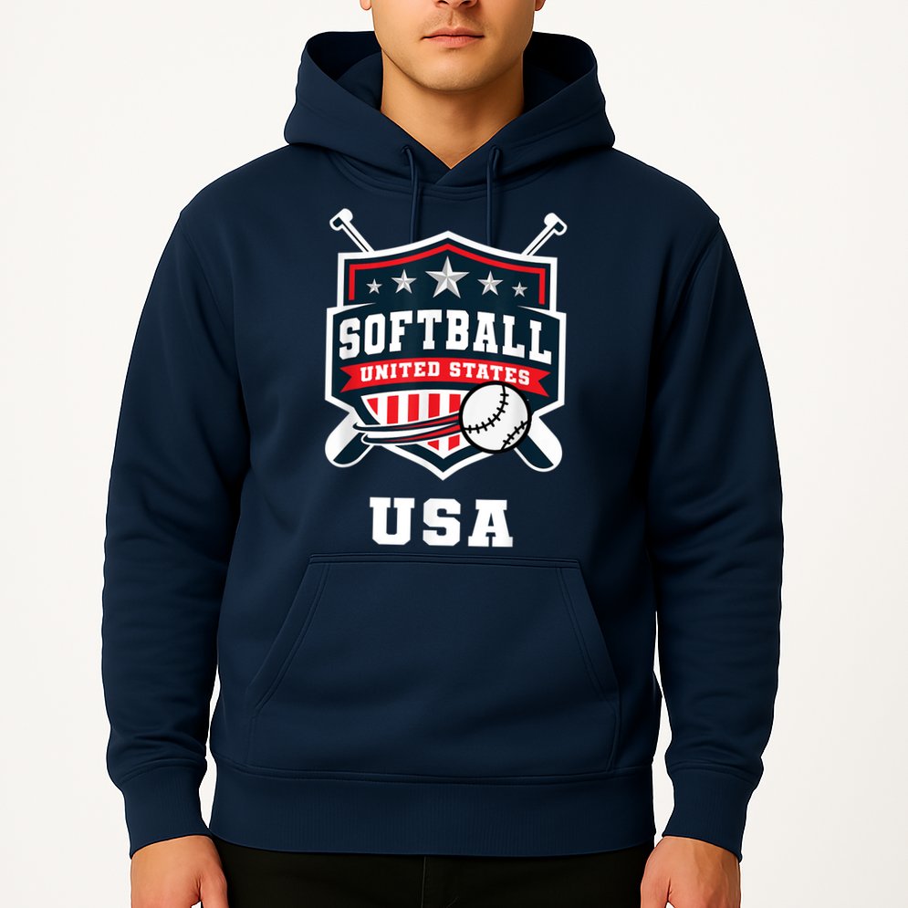 Softball USA Support the Team Shirt USA Flag Hoodie