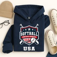 Softball USA Support the Team Shirt USA Flag Hoodie