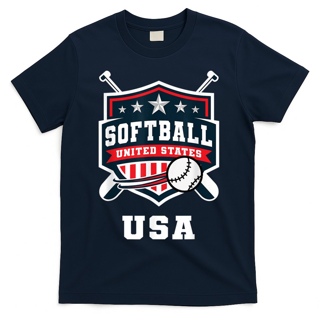 Softball USA Support the Team Shirt USA Flag T-Shirt