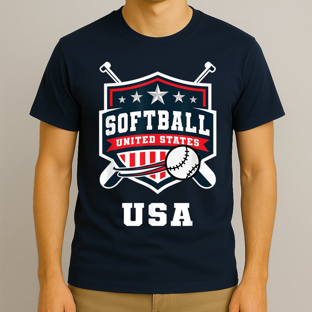 Softball USA Support the Team Shirt USA Flag T-Shirt