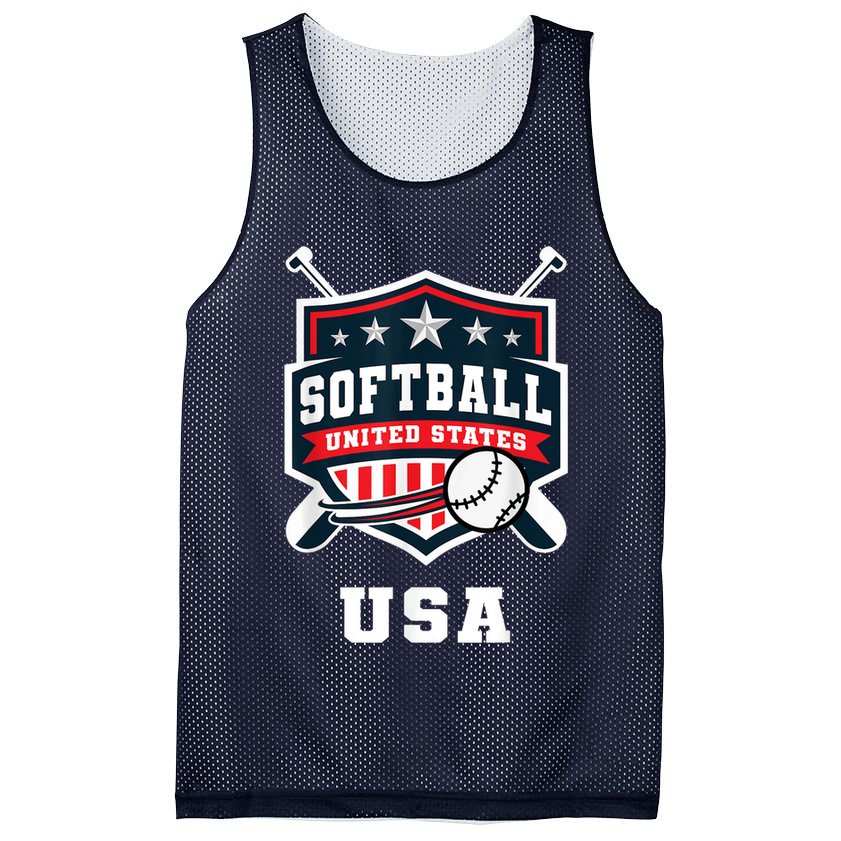 Softball USA Support the Team Shirt USA Flag Mesh Reversible Basketball Jersey Tank