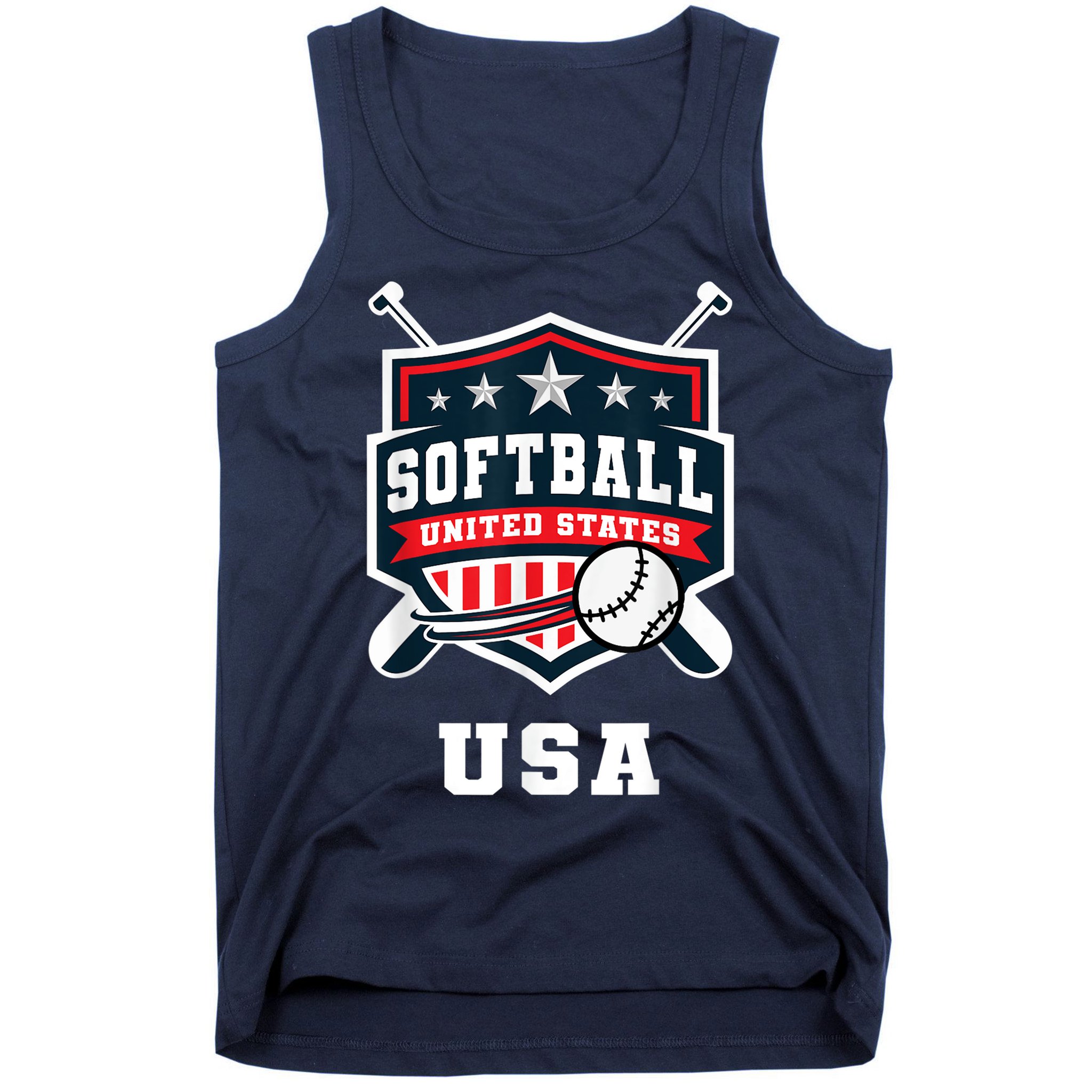 Softball USA Support the Team Shirt USA Flag Tank Top