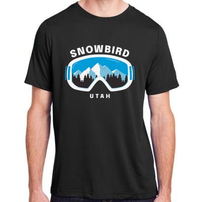 Snowbird Utah Ski Snowboard Goggles Snow Mountain Adult ChromaSoft Performance T-Shirt