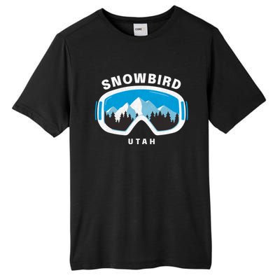 Snowbird Utah Ski Snowboard Goggles Snow Mountain Tall Fusion ChromaSoft Performance T-Shirt