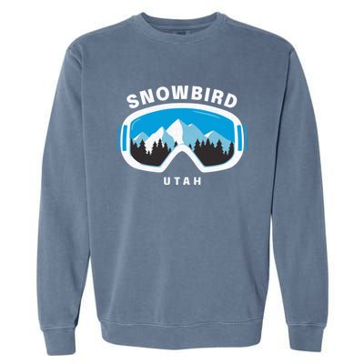 Snowbird Utah Ski Snowboard Goggles Snow Mountain Garment-Dyed Sweatshirt