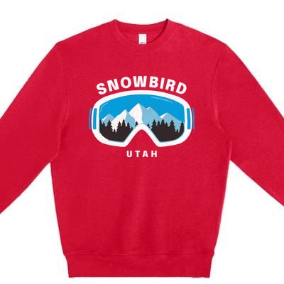 Snowbird Utah Ski Snowboard Goggles Snow Mountain Premium Crewneck Sweatshirt