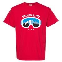 Snowbird Utah Ski Snowboard Goggles Snow Mountain Garment-Dyed Heavyweight T-Shirt