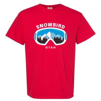 Snowbird Utah Ski Snowboard Goggles Snow Mountain Garment-Dyed Heavyweight T-Shirt