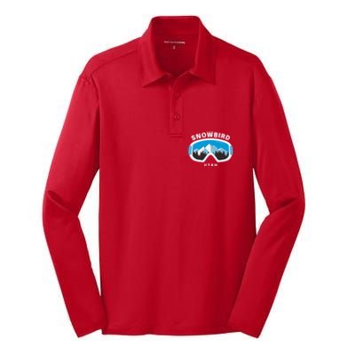 Snowbird Utah Ski Snowboard Goggles Snow Mountain Silk Touch Performance Long Sleeve Polo