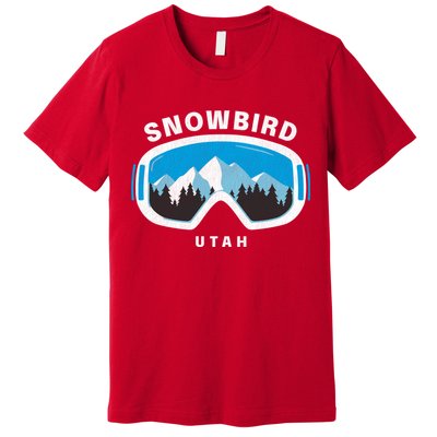 Snowbird Utah Ski Snowboard Goggles Snow Mountain Premium T-Shirt