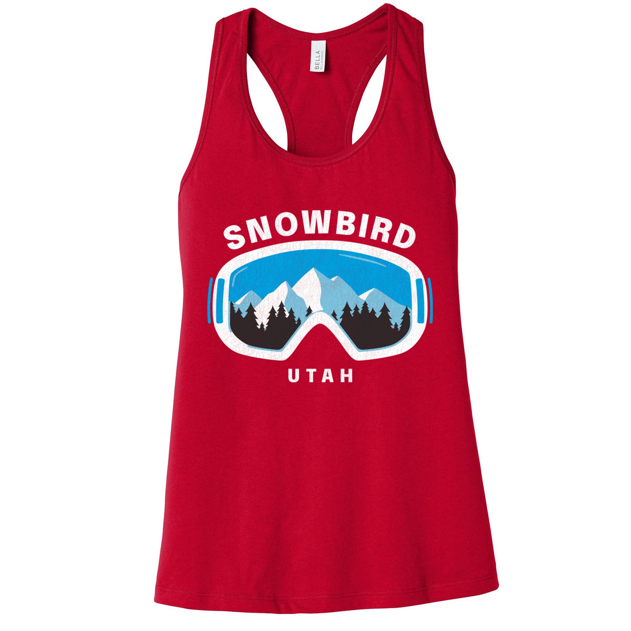 Snowbird Utah Ski Snowboard Goggles Snow Mountain Womens Tank Top