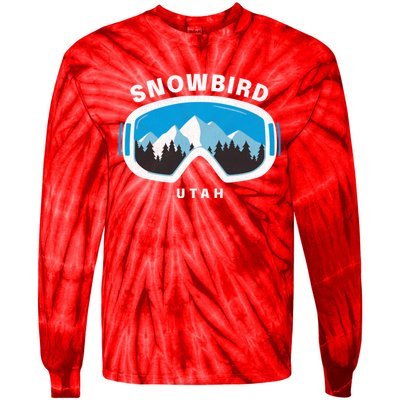 Snowbird Utah Ski Snowboard Goggles Snow Mountain Tie-Dye Long Sleeve Shirt