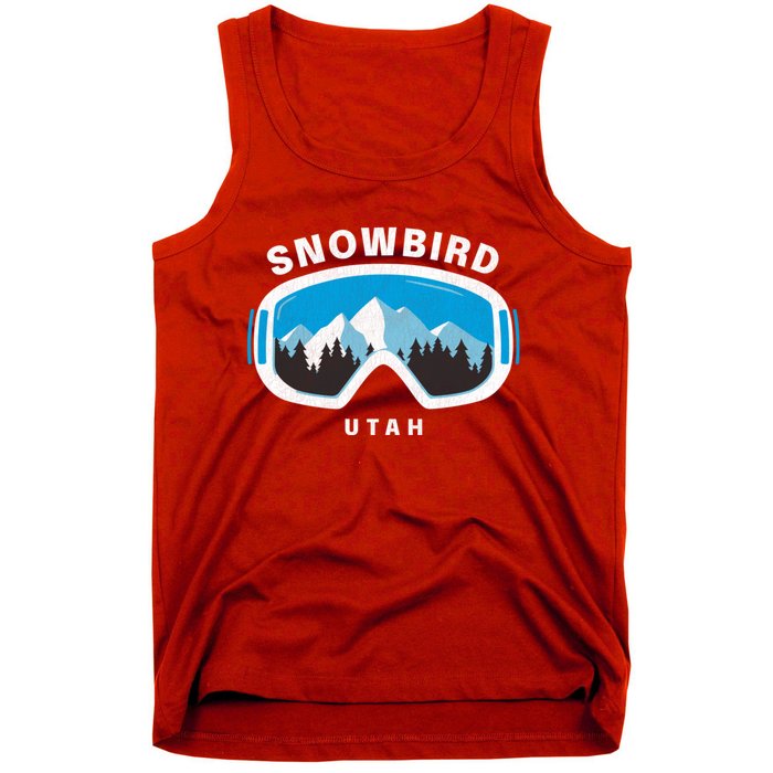 Snowbird Utah Ski Snowboard Goggles Snow Mountain Tank Top