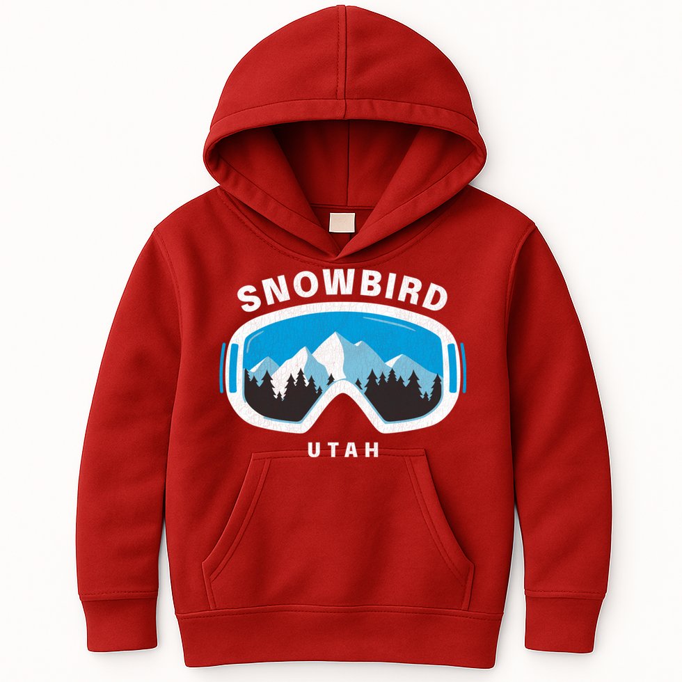 Snowbird Utah Ski Snowboard Goggles Snow Mountain Kids Hoodie