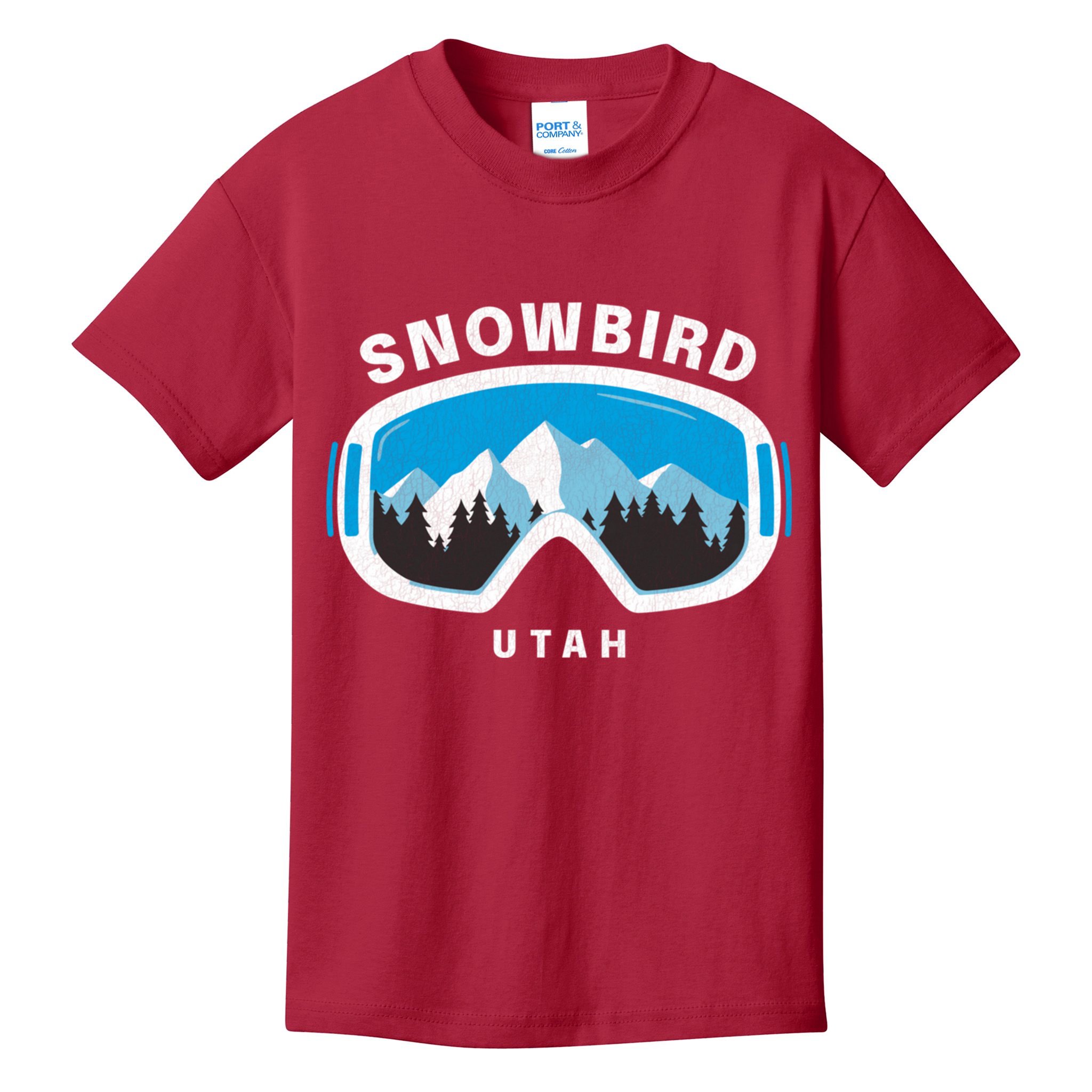 Snowbird Utah Ski Snowboard Goggles Snow Mountain Kids T-Shirt