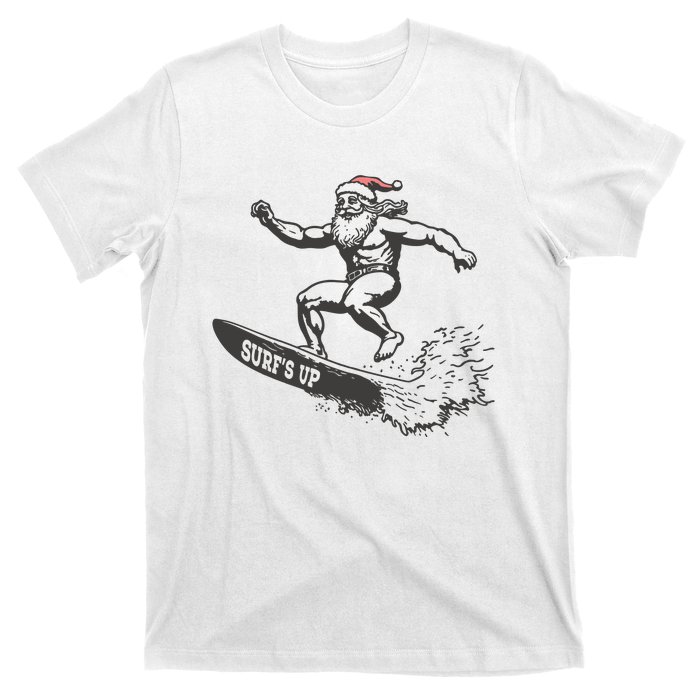 Surf Up Santa Funny Christmas Xmas Holiday Santa Claus T-Shirt