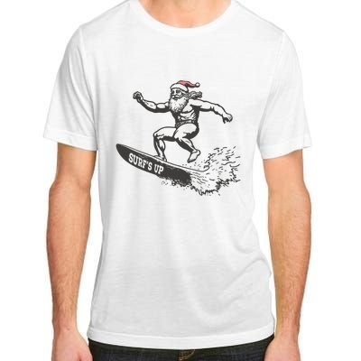 Surf Up Santa Funny Christmas Xmas Holiday Santa Claus Adult ChromaSoft Performance T-Shirt