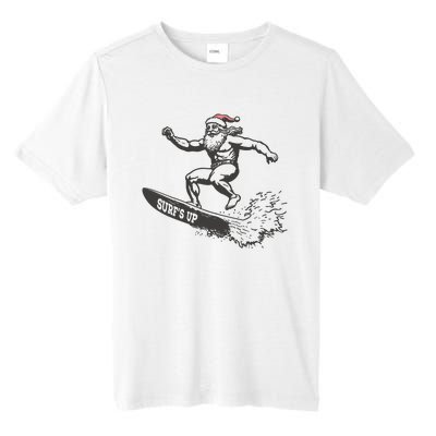 Surf Up Santa Funny Christmas Xmas Holiday Santa Claus Tall Fusion ChromaSoft Performance T-Shirt