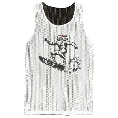 Surf Up Santa Funny Christmas Xmas Holiday Santa Claus Mesh Reversible Basketball Jersey Tank