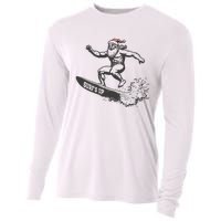 Surf Up Santa Funny Christmas Xmas Holiday Santa Claus Cooling Performance Long Sleeve Crew