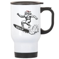 Surf Up Santa Funny Christmas Xmas Holiday Santa Claus Stainless Steel Travel Mug