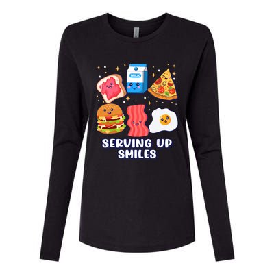 Serving Up Smiles Lunch Lady Womens Cotton Relaxed Long Sleeve T-Shirt