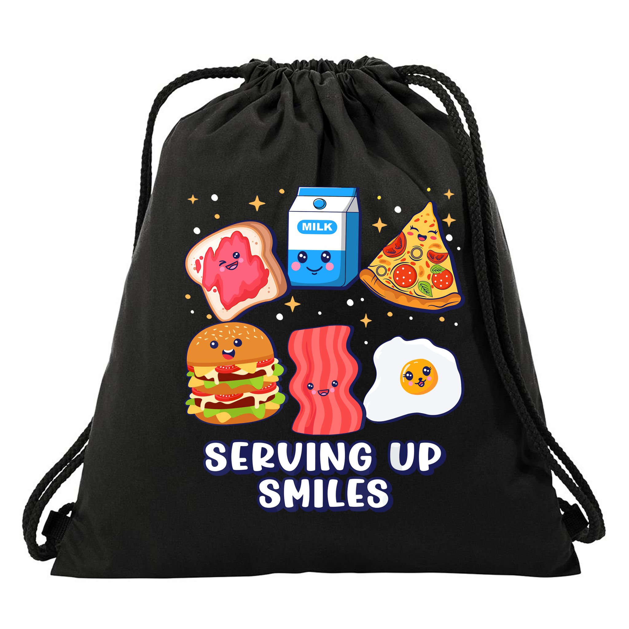 Serving Up Smiles Lunch Lady Drawstring Bag