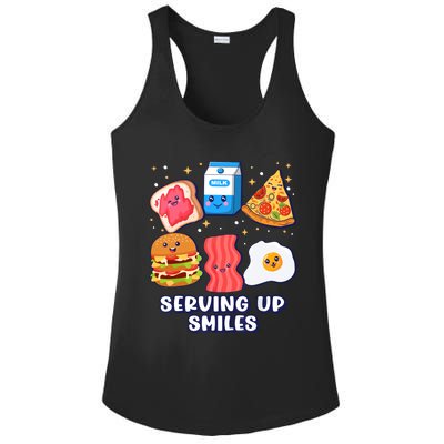 Serving Up Smiles Lunch Lady Ladies PosiCharge Competitor Racerback Tank