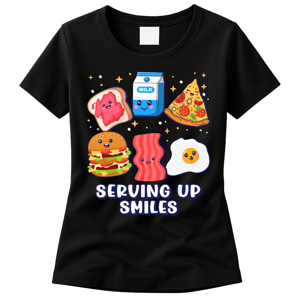Serving Up Smiles Lunch Lady Womens T-Shirt