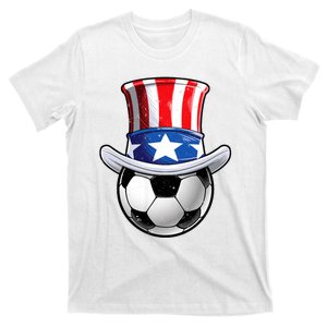 Soccer Uncle Sam 4th Of July American Flag Funny T-Shirt