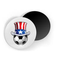 Soccer Uncle Sam 4th Of July American Flag Funny Magnet