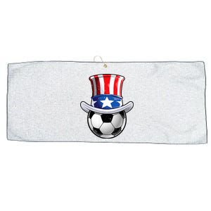 Soccer Uncle Sam 4th Of July American Flag Funny Large Microfiber Waffle Golf Towel