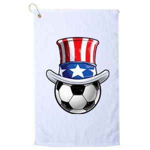 Soccer Uncle Sam 4th Of July American Flag Funny Platinum Collection Golf Towel