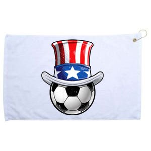 Soccer Uncle Sam 4th Of July American Flag Funny Grommeted Golf Towel