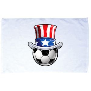 Soccer Uncle Sam 4th Of July American Flag Funny Microfiber Hand Towel