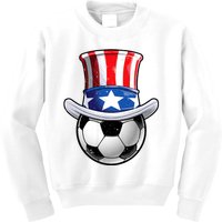 Soccer Uncle Sam 4th Of July American Flag Funny Kids Sweatshirt