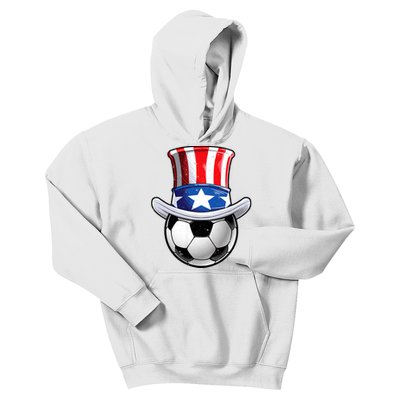 Soccer Uncle Sam 4th Of July American Flag Funny Kids Hoodie