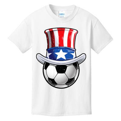 Soccer Uncle Sam 4th Of July American Flag Funny Kids T-Shirt