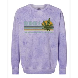 Skunkle Uncle Smokes Weed Like Regular Uncle But More Chill Colorblast Crewneck Sweatshirt