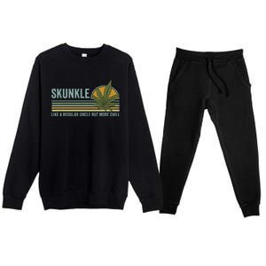 Skunkle Uncle Smokes Weed Like Regular Uncle But More Chill Premium Crewneck Sweatsuit Set