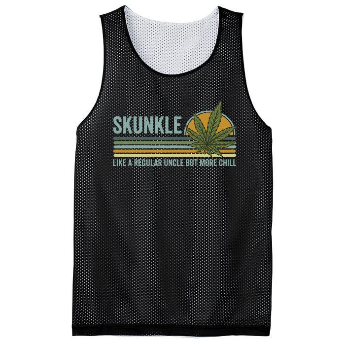 Skunkle Uncle Smokes Weed Like Regular Uncle But More Chill Mesh Reversible Basketball Jersey Tank