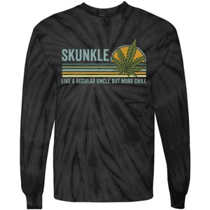 Skunkle Uncle Smokes Weed Like Regular Uncle But More Chill Tie-Dye Long Sleeve Shirt