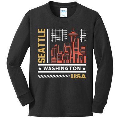 Seattle Usa Kids Long Sleeve Shirt