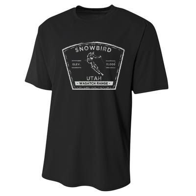 Snowbird Utah Snow Skiing Performance Sprint T-Shirt