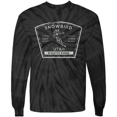 Snowbird Utah Snow Skiing Tie-Dye Long Sleeve Shirt