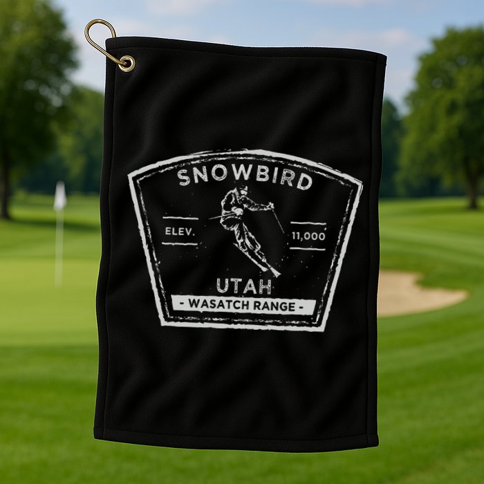 Snowbird Utah Snow Skiing Golf Towel