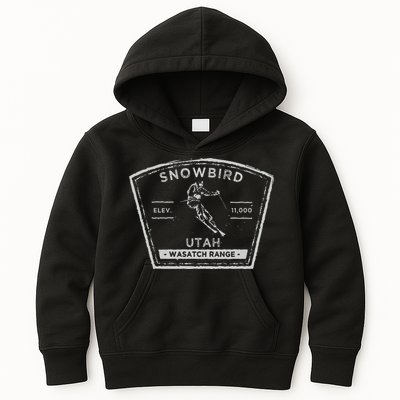 Snowbird Utah Snow Skiing Kids Hoodie