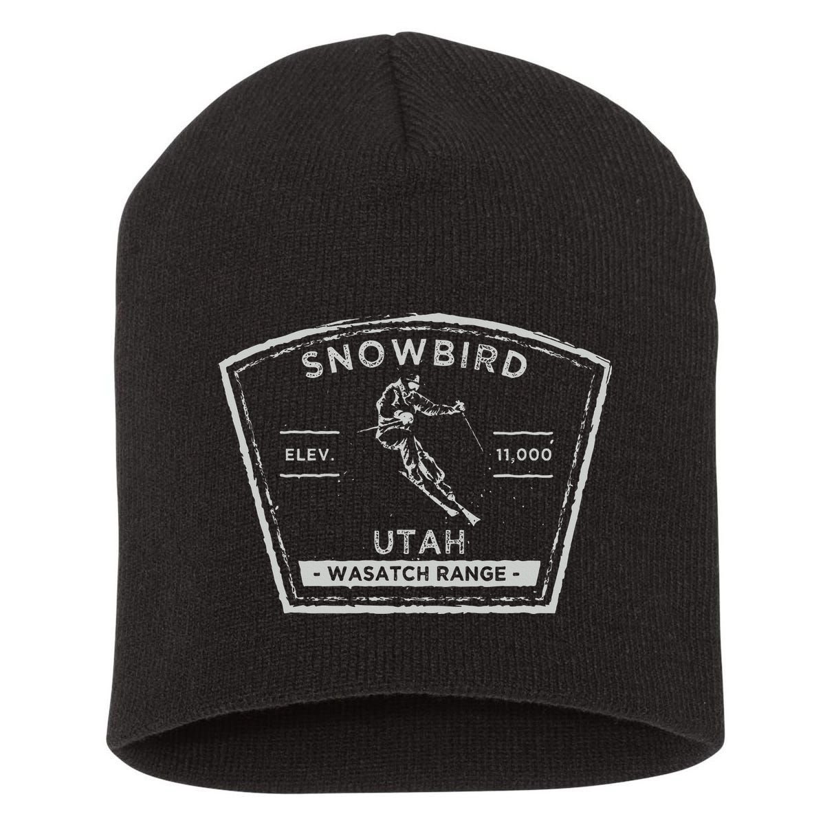 Snowbird Utah Snow Skiing Short Acrylic Beanie
