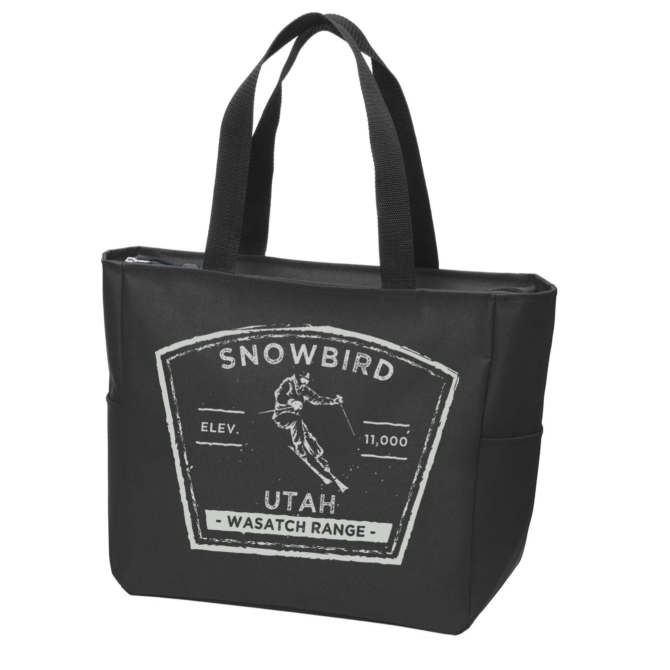 Snowbird Utah Snow Skiing Zip Tote Bag