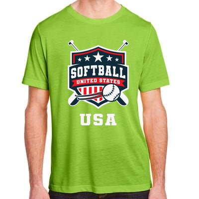 Softball Usa Support The Team Flag Adult ChromaSoft Performance T-Shirt